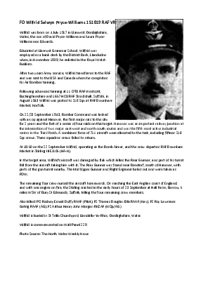 A preview of a PDF biography for Pryce-Williams, Wilfrid Selwyn